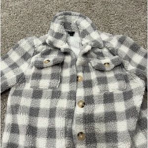 Girls stylish fleece flannel jacket